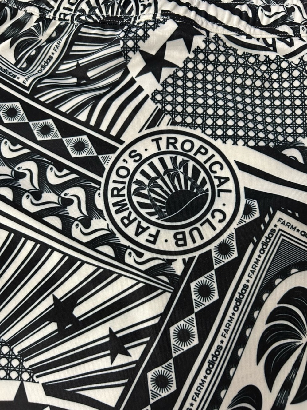 FARM Rio x ADIDAS Black & White Graphic Circle Skirt - Picture 3 of 14